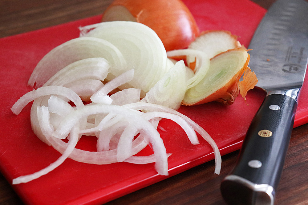 Sliced onions