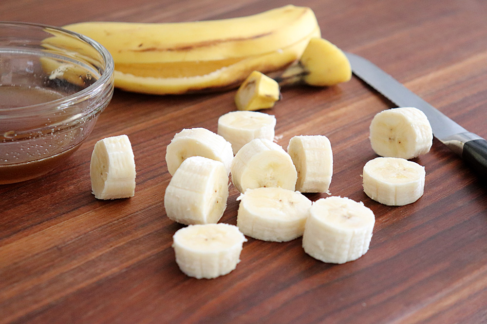 Sliced bananas