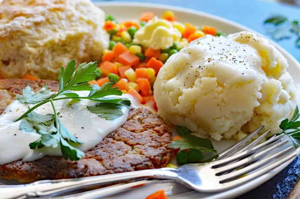 Vegan Chickpea Fried Steak