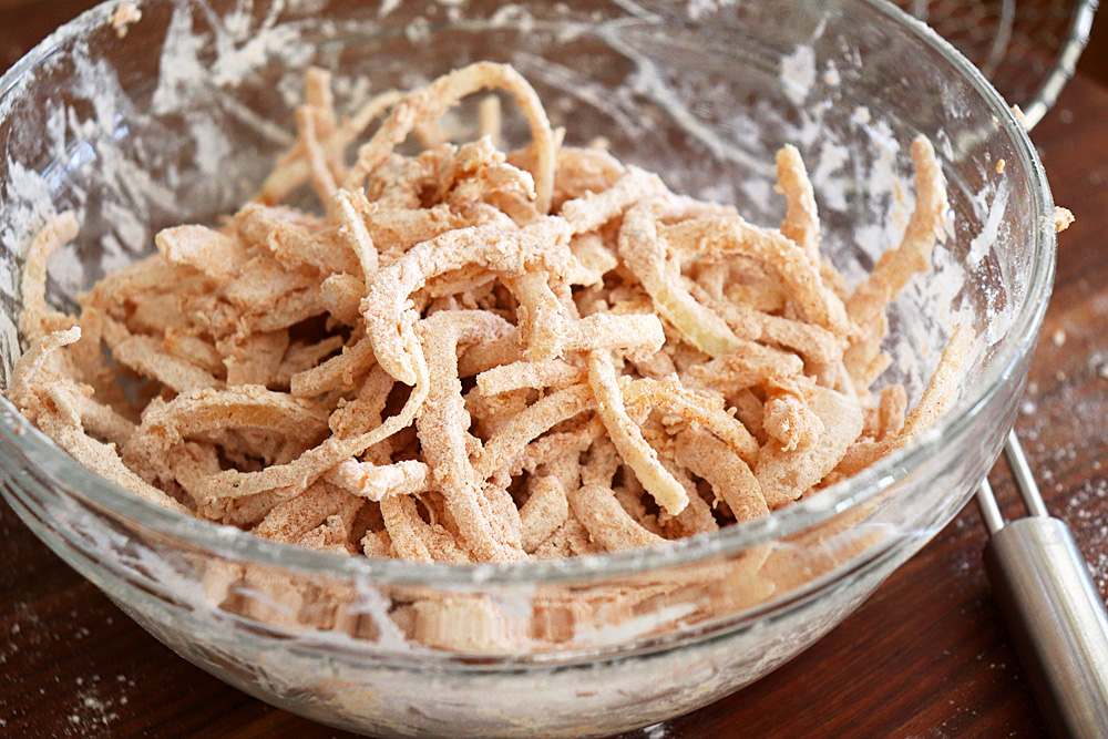 Tossed with flour