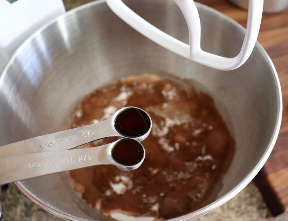 Adding vanilla to mixer