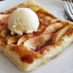 Vegan Puff Pastry Cinnamon Apple Tart Close Up