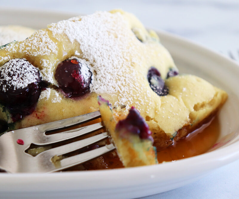 Vegan Lemon Blueberry Sheet Pan Pancakes Hero Image