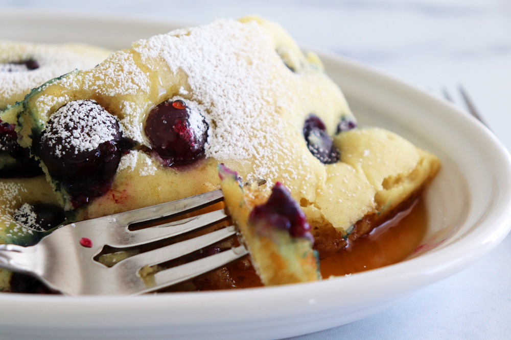 Vegan Lemon Blueberry Sheet Pan Pancakes Hero Image
