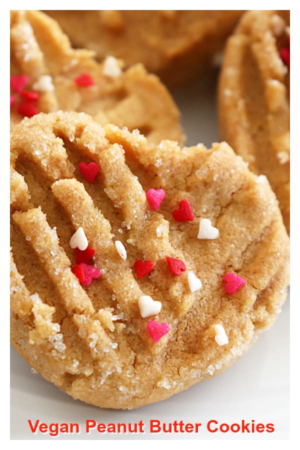 Pinterest image for Vegan Peanut Butter Cookies