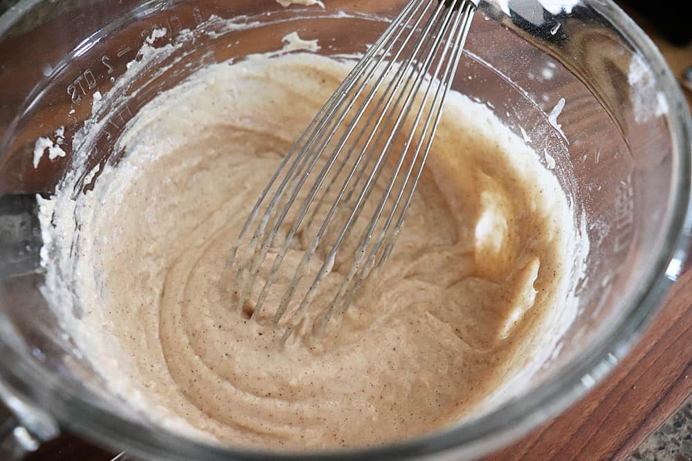 Whisking the batter