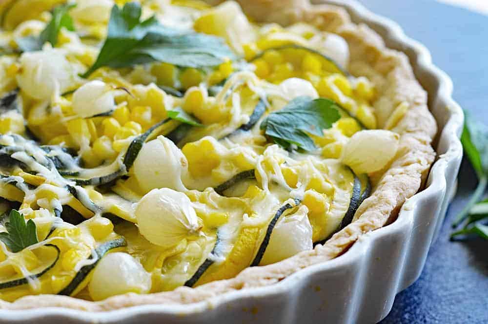 Vegan Summer Squash and Corn Tart