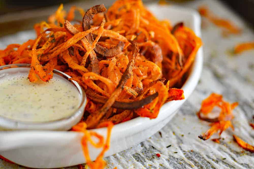 Spiralized Sweet Potato Fries