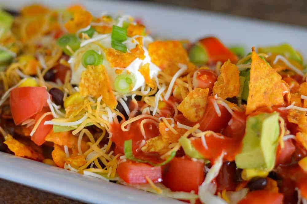 Vegan Dorito Taco Salad Recipe with Catalina Dressing
