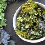 Overhead shot of Everything But The Bagel Kale Chips