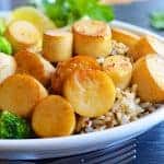 Vegan Maple Glazed King Oyster Mushroom "Scallops"