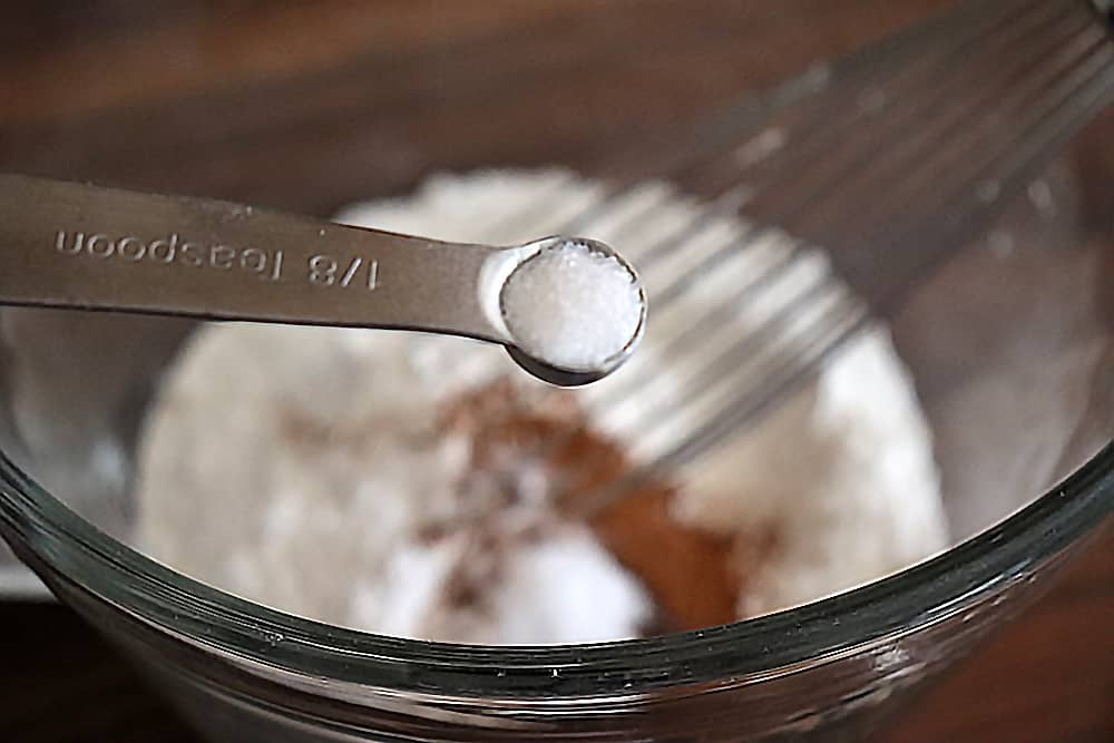 Adding salt to the flour mixture